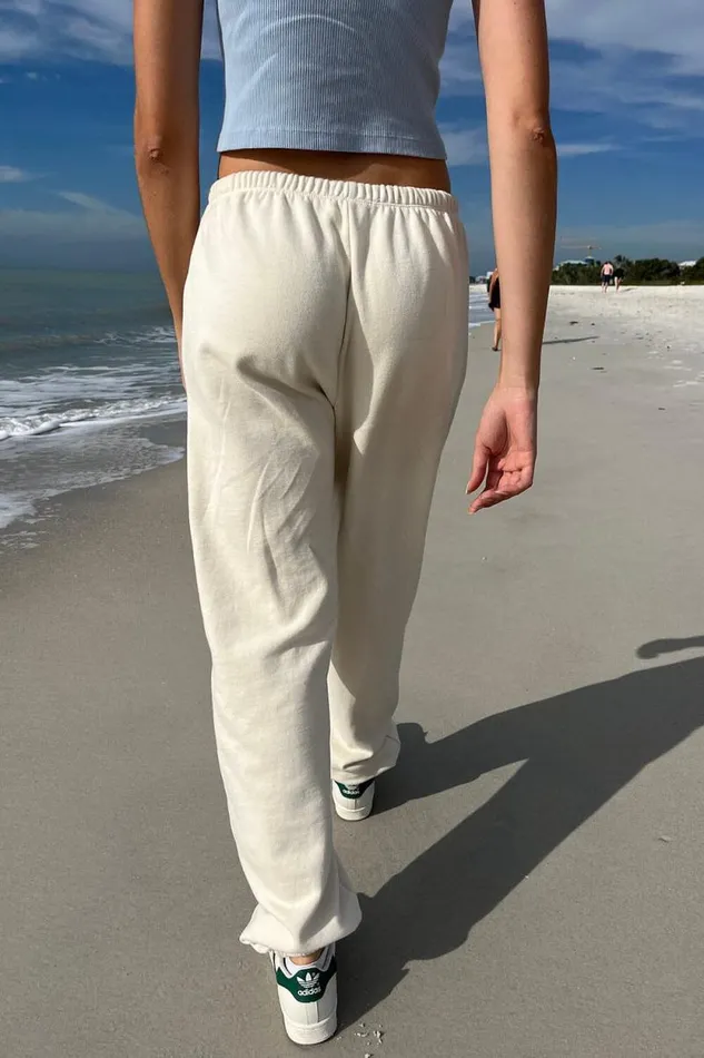Brandy Melville Sweatpants and Sweatshirts Rosa Tie Sweatpants Ivory 8211 Women