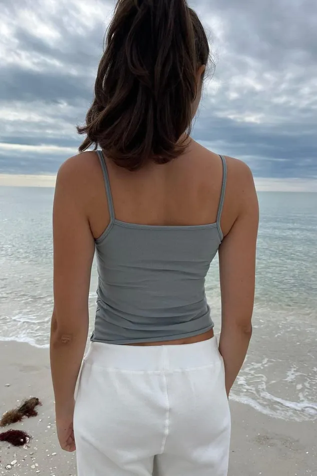 Brandy Melville Tops Archie Tank Dark Sage Green 8211 Women
