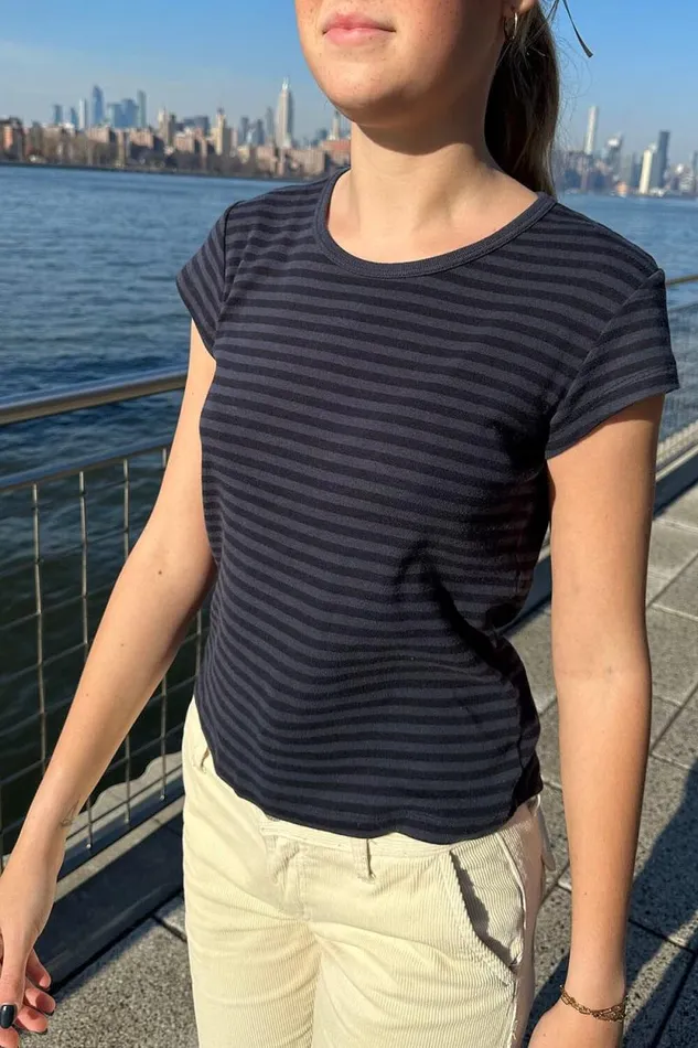 Brandy Melville Tops Hailie Stripe Top Navy Stripes 8211 Women