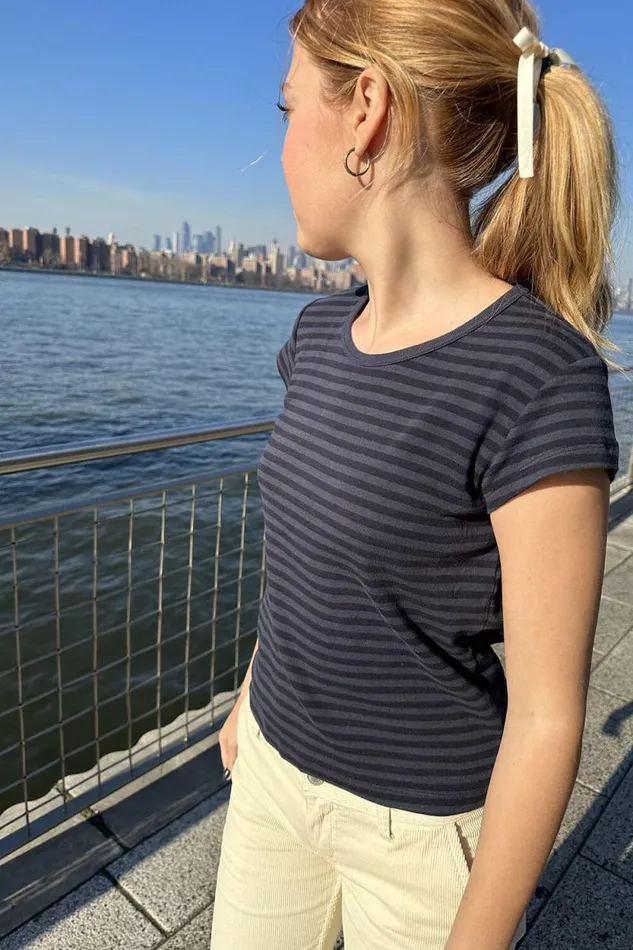 Brandy Melville Tops Hailie Stripe Top Navy Stripes 8211 Women