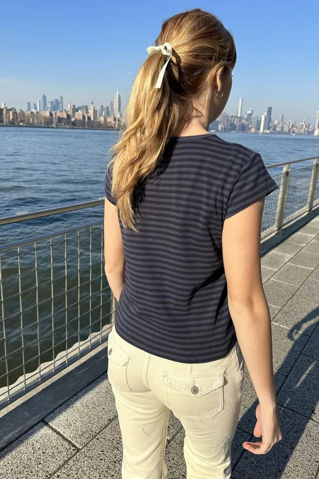 Brandy Melville Tops Hailie Stripe Top Navy Stripes 8211 Women