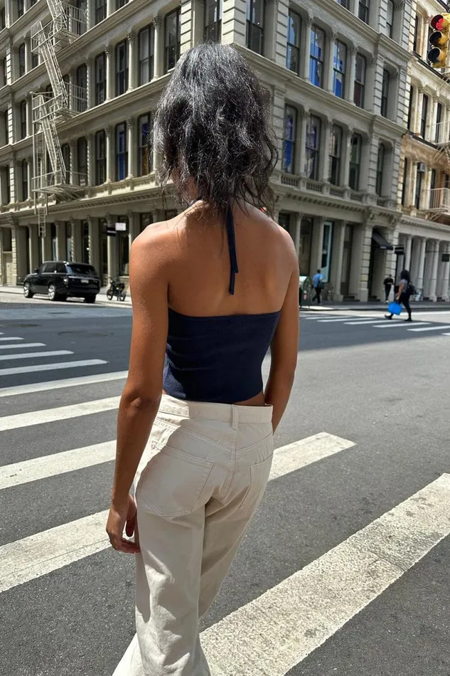 Brandy Melville Tops Jordyn Halter Top Classic Navy 8211 Women