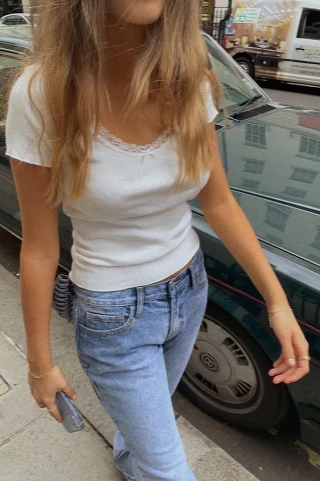 Brandy Melville Tops Mckenna Eyelet Bow Top White 8211 Women