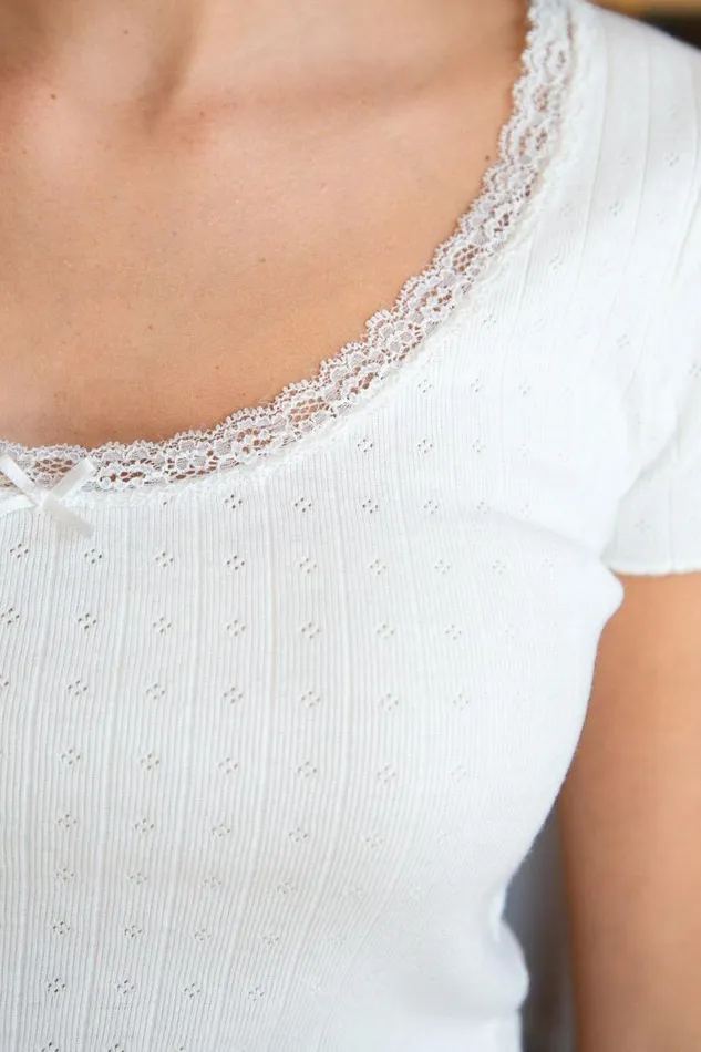 Brandy Melville Tops Mckenna Eyelet Bow Top White 8211 Women