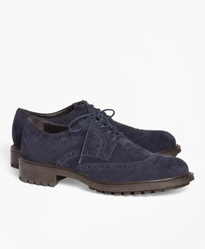 Brooks Brothers Dress and Casual Shoes 1818 Footwear Wingtips Navy 8211 Men