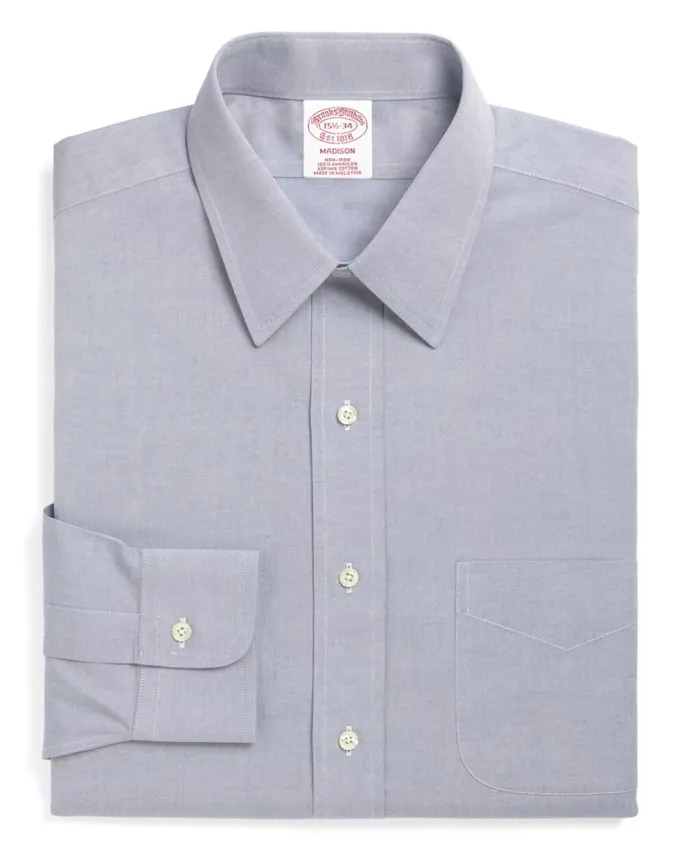 Brooks Brothers Dress Shirts Madison ClassicFit Dress Shirt NonIron Point Collar Blue 8211 Men Brooks Brothers Dress Shirts Madison ClassicFit Dress Shirt NonIron Point Collar Blue 8211 Men