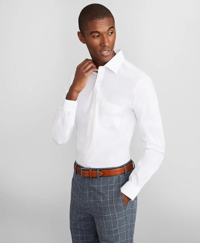 Brooks Brothers Dress Shirts Milano Slim Fit Dress Shirt Performance NonIron With COOLMAX Ainsley Collar Twill White 8211 Men Brooks Brothers Dress Shirts Milano Slim Fit Dress Shirt Performance NonIron With COOLMAX Ainsley Collar Twill White 8211 Men