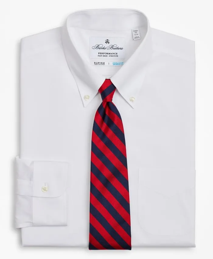 Brooks Brothers Dress Shirts Soho ExtraSlim Fit Dress Shirt Performance NonIron With COOLMAX ButtonDown Collar Twill White 8211 Men Brooks Brothers Dress Shirts Soho ExtraSlim Fit Dress Shirt Performance NonIron With COOLMAX ButtonDown Collar Twill White 8211 Men