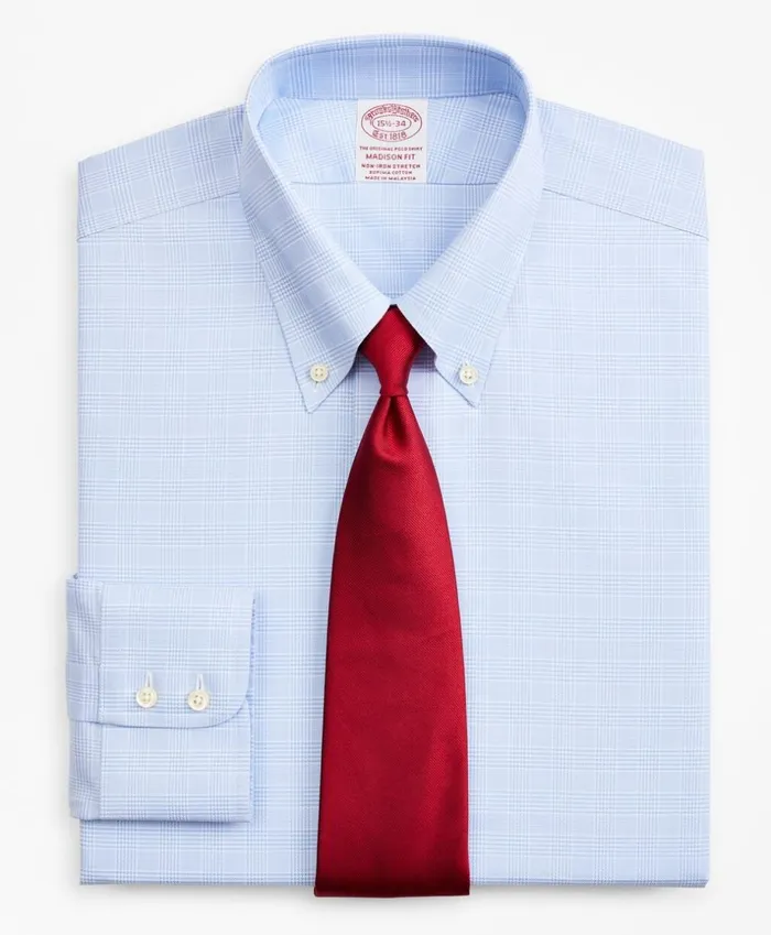 Brooks Brothers Dress Shirts Stretch Madison ClassicFit Dress Shirt NonIron Royal Oxford ButtonDown Collar Glen Plaid Light Blue 8211 Men Brooks Brothers Dress Shirts Stretch Madison ClassicFit Dress Shirt NonIron Royal Oxford ButtonDown Collar Glen Plaid Light Blue 8211 Men