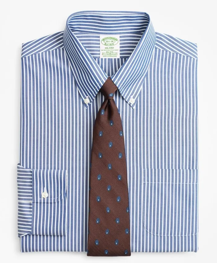 Brooks Brothers Dress Shirts Stretch Milano SlimFit Dress Shirt NonIron Ground Stripe Blue 8211 Men Brooks Brothers Dress Shirts Stretch Milano SlimFit Dress Shirt NonIron Ground Stripe Blue 8211 Men