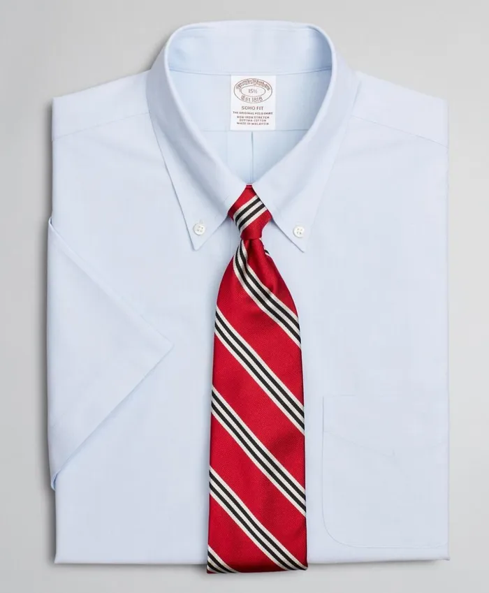 Brooks Brothers Dress Shirts Stretch Soho ExtraSlimFit Dress Shirt NonIron Poplin EndonEnd ShortSleeve Light Blue 8211 Men Brooks Brothers Dress Shirts Stretch Soho ExtraSlimFit Dress Shirt NonIron Poplin EndonEnd ShortSleeve Light Blue 8211 Men