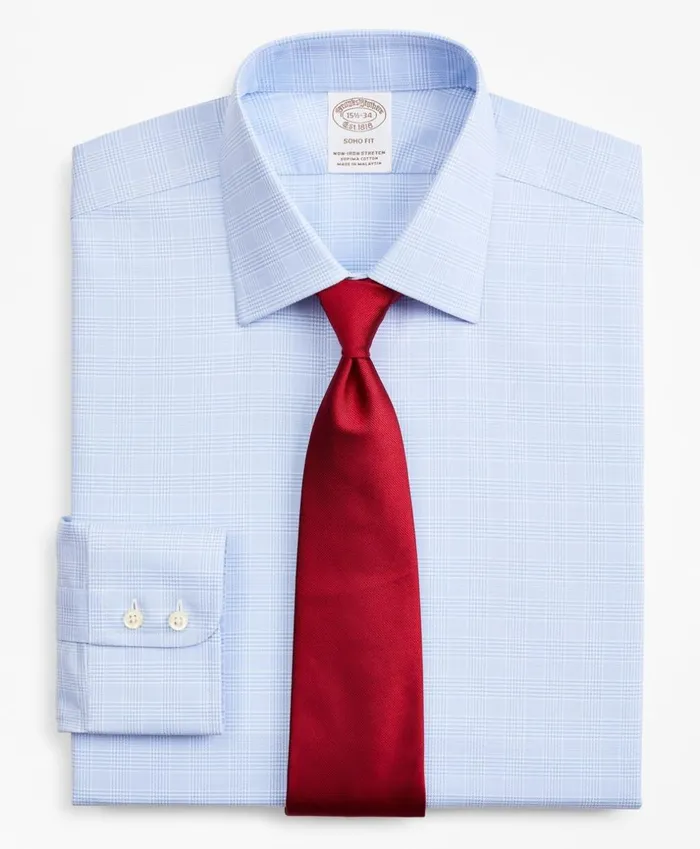 Brooks Brothers Dress Shirts Stretch Soho ExtraSlimFit Dress Shirt NonIron Royal Oxford Ainsley Collar Glen Plaid Light Blue 8211 Men Brooks Brothers Dress Shirts Stretch Soho ExtraSlimFit Dress Shirt NonIron Royal Oxford Ainsley Collar Glen Plaid Light Blue 8211 Men