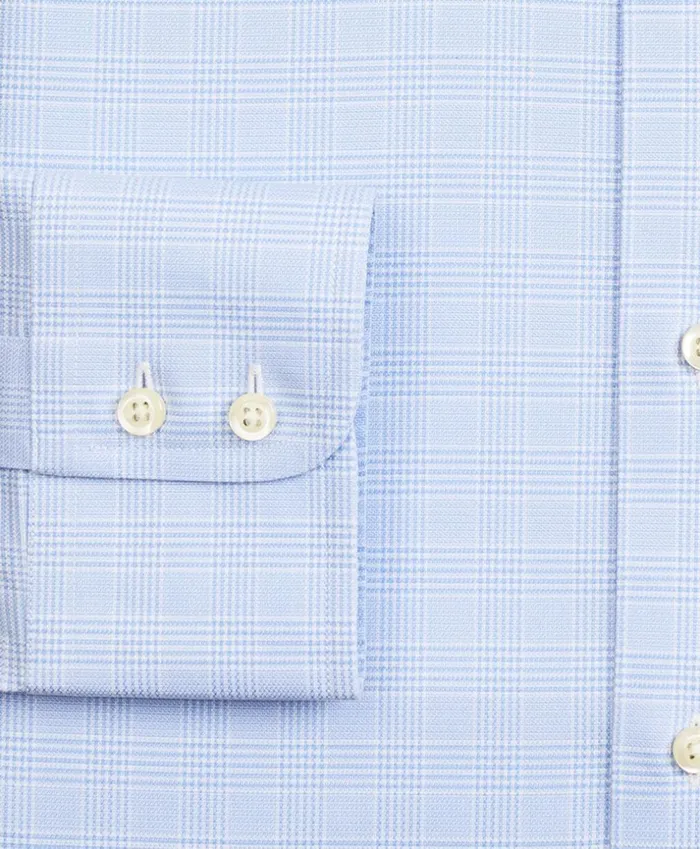 Brooks Brothers Dress Shirts Stretch Soho ExtraSlimFit Dress Shirt NonIron Royal Oxford Ainsley Collar Glen Plaid Light Blue 8211 Men