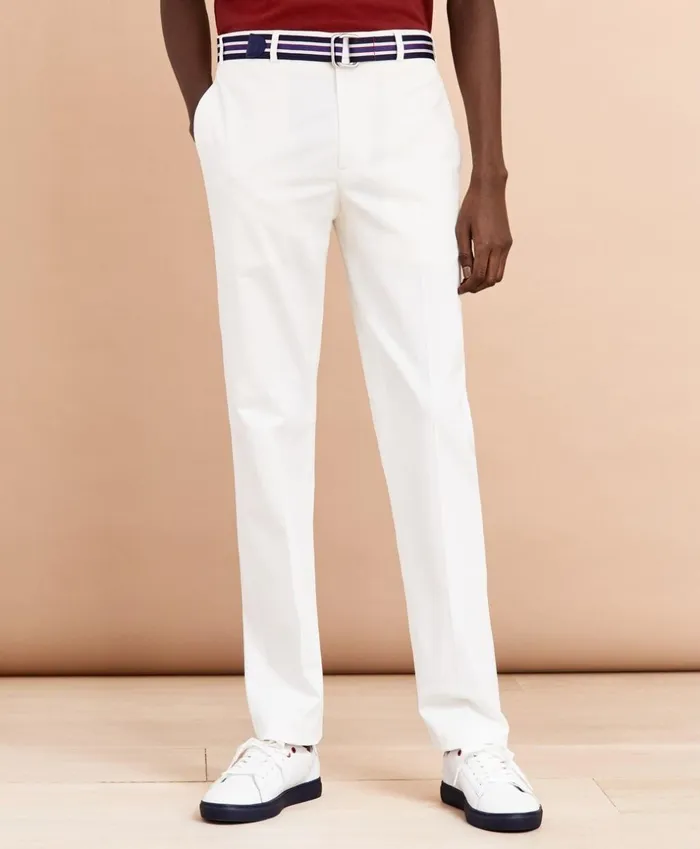 Brooks Brothers Dress Trousers CottonBlend Stretch Trousers White 8211 Men