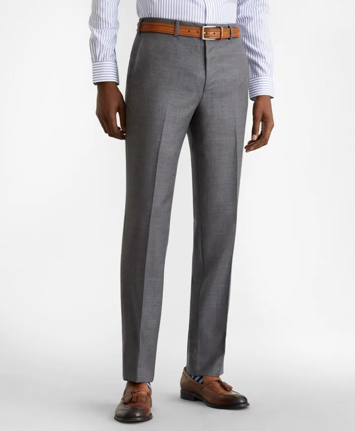 Brooks Brothers Dress Trousers Milano Fit Wool Trousers Grey 8211 Men