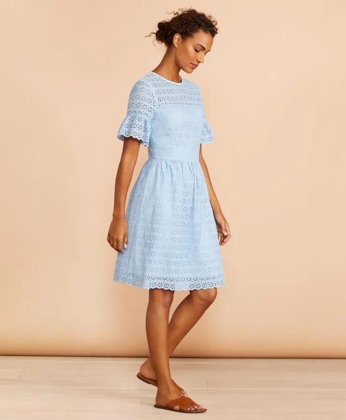 Brooks Brothers Dresses Cotton Eyelet Dress Light Blue 8211 Women
