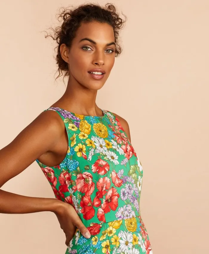 Brooks Brothers Dresses FloralPrint Stretch Cotton Sateen Sheath Dress Greenmulti 8211 Women Brooks Brothers Dresses FloralPrint Stretch Cotton Sateen Sheath Dress Greenmulti 8211 Women