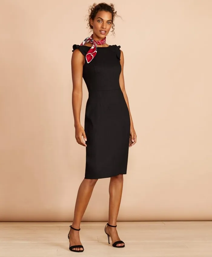 Brooks Brothers Dresses LinenBlend Twill Sheath Dress Black 8211 Women