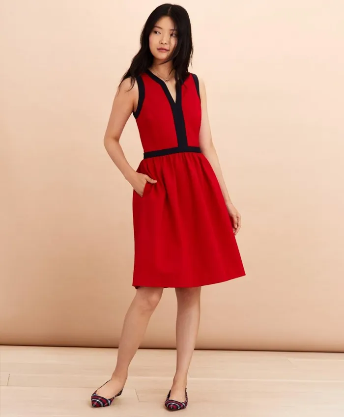 Brooks Brothers Dresses Ponte Knit ALine Dress Red 8211 Women