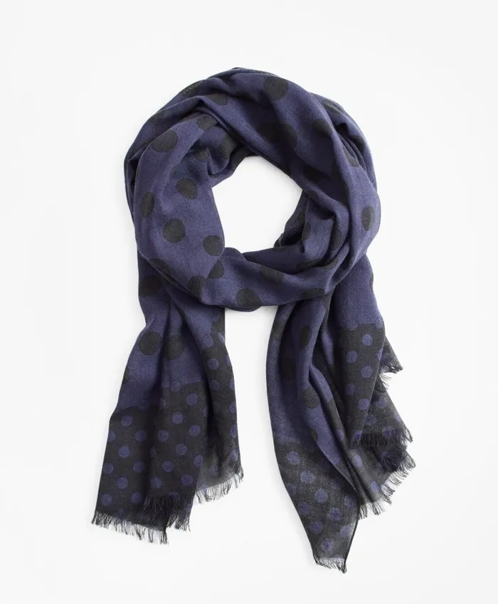 Brooks Brothers Hats Gloves and Scarves Dot Print Scarf Grey 8211 Men