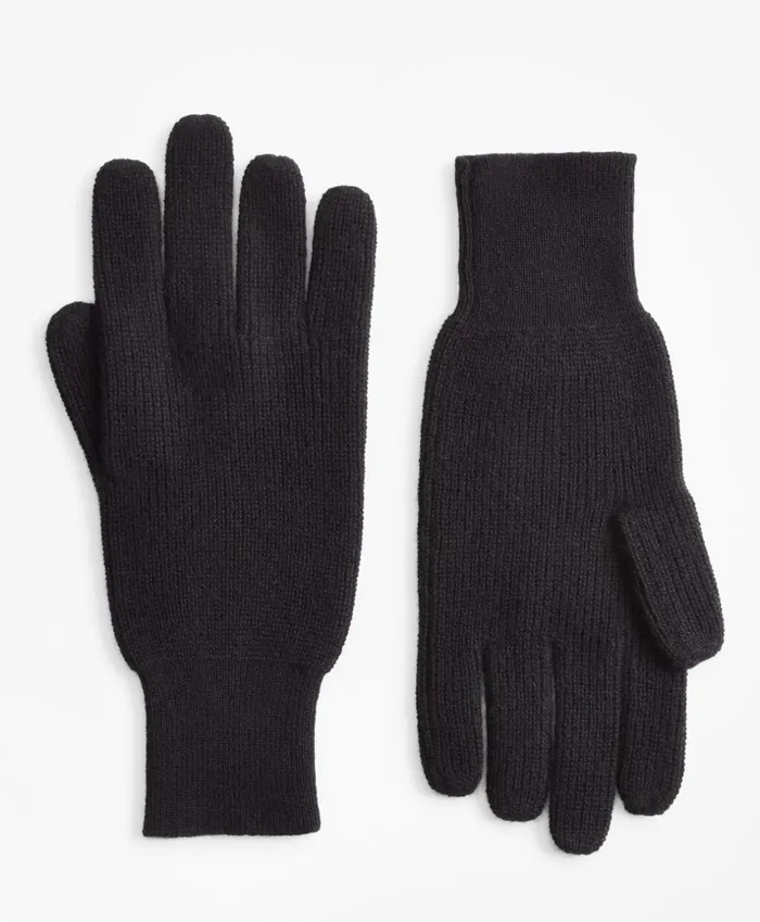 Brooks Brothers Hats Gloves and Scarves Ribbed Cashmere Gloves Black 8211 Men Brooks Brothers Hats Gloves and Scarves Ribbed Cashmere Gloves Black 8211 Men