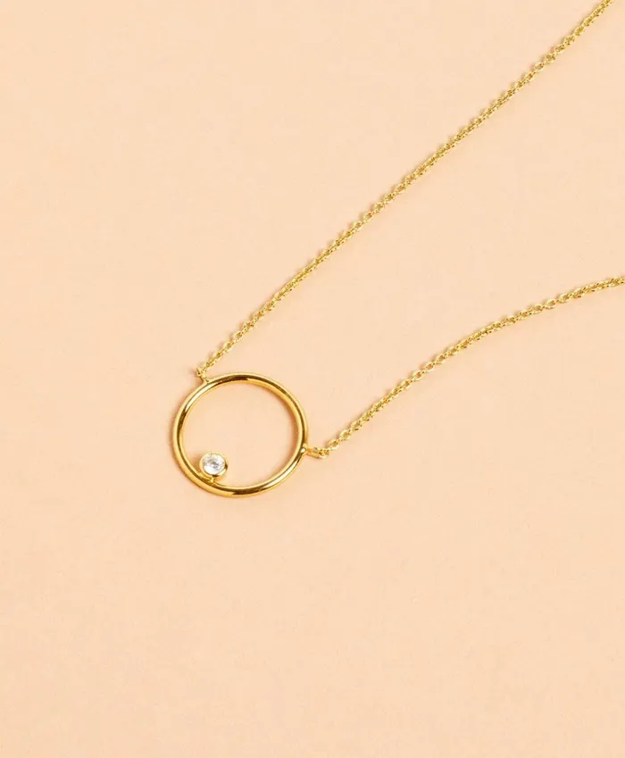 Brooks Brothers Jewelry DemiFine Crystal Circle Pendant Necklace Gold 8211 Women