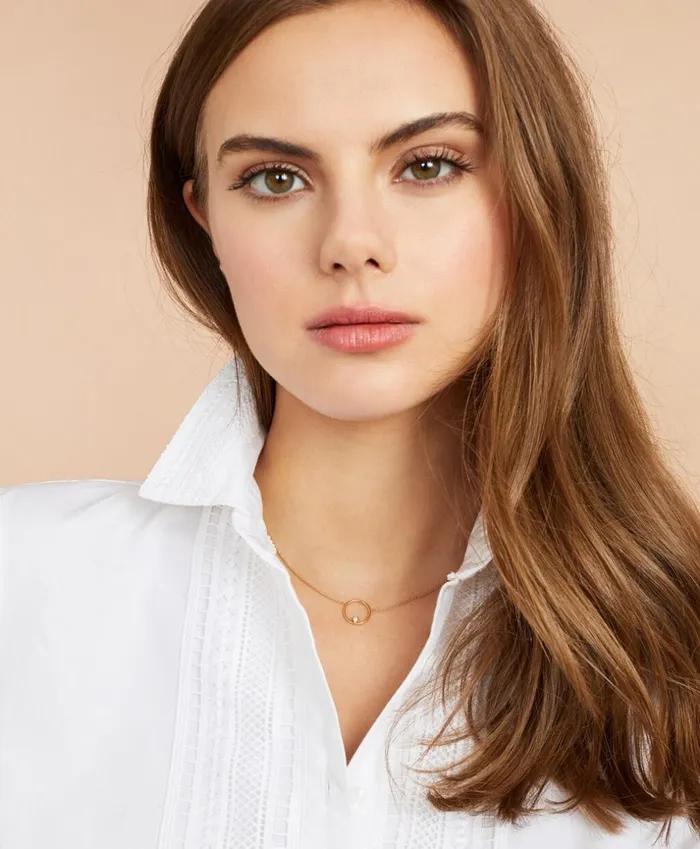 Brooks Brothers Jewelry DemiFine Crystal Circle Pendant Necklace Gold 8211 Women