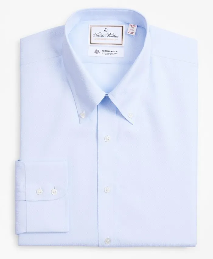 Brooks Brothers Luxury Shirts Luxury Collection Madison ClassicFit Dress Shirt ButtonDown Collar Dobby Links Light Blue 8211 Men