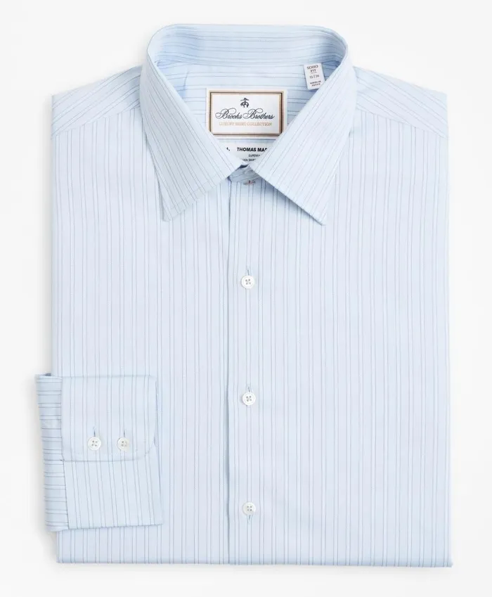 Brooks Brothers Luxury Shirts Luxury Collection Soho ExtraSlimFit Dress Shirt Franklin Spread Collar Textured Stripe Light Blue 8211 Men Brooks Brothers Luxury Shirts Luxury Collection Soho ExtraSlimFit Dress Shirt Franklin Spread Collar Textured Stripe Light Blue 8211 Men