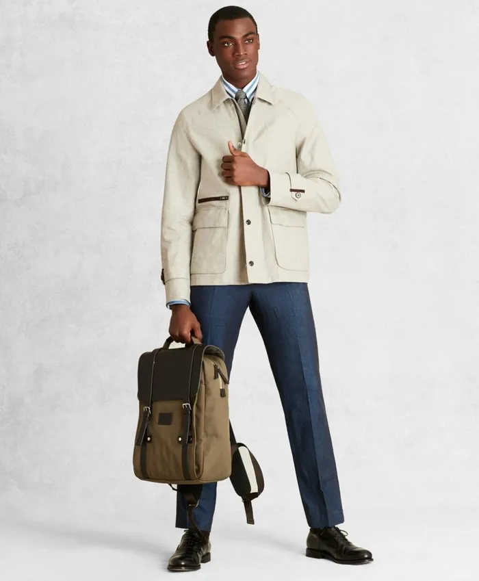Brooks Brothers Outerwear Golden Fleece LinenBlend Twill Jacket Beige 8211 Men Brooks Brothers Outerwear Golden Fleece LinenBlend Twill Jacket Beige 8211 Men