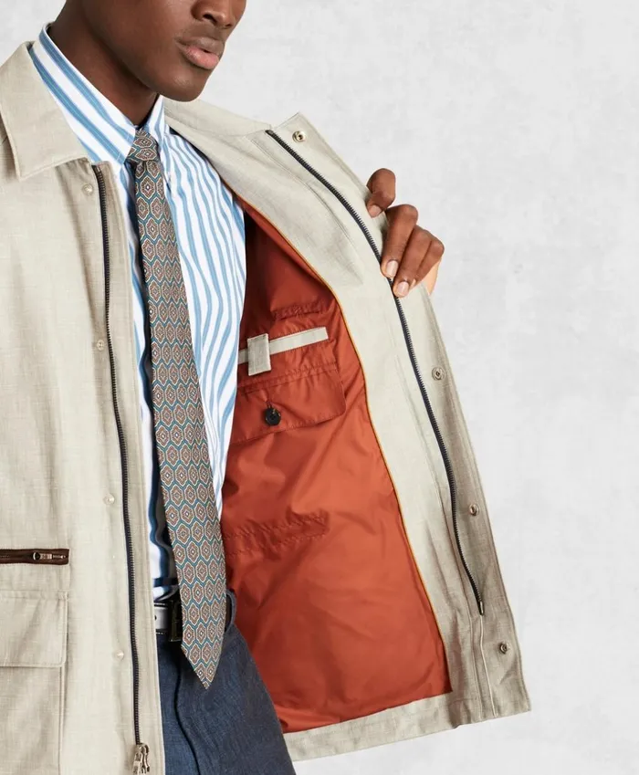 Brooks Brothers Outerwear Golden Fleece LinenBlend Twill Jacket Beige 8211 Men Brooks Brothers Outerwear Golden Fleece LinenBlend Twill Jacket Beige 8211 Men