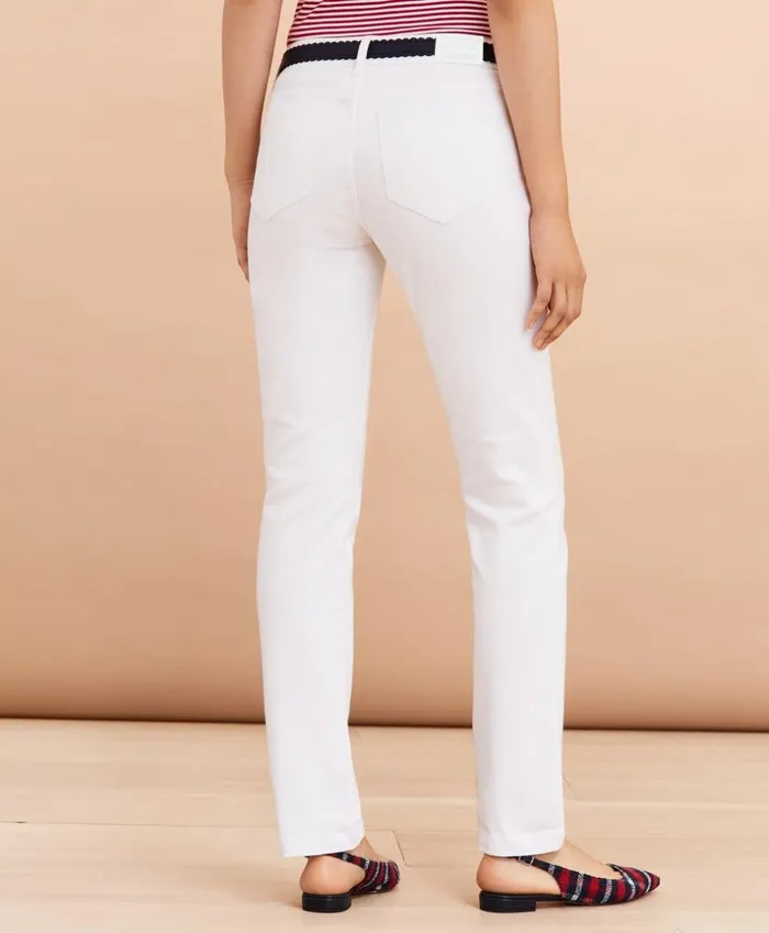 Brooks Brothers Pants Skirts and Shorts Stretch Denim FivePocket Pants White 8211 Women