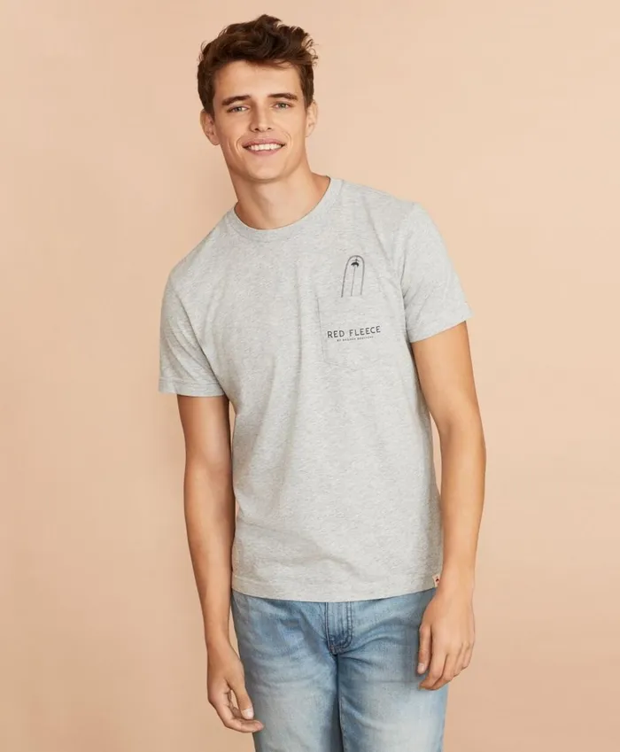 Brooks Brothers Polos and TShirts Cotton Surfboard Pocket TShirt Grey 8211 Men Brooks Brothers Polos and TShirts Cotton Surfboard Pocket TShirt Grey 8211 Men