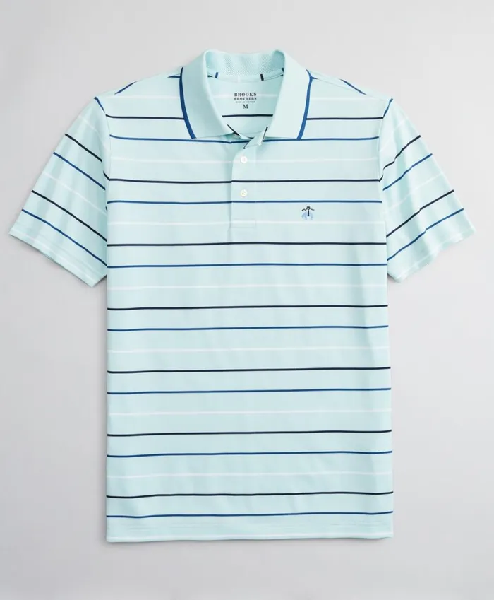 Brooks Brothers Polos and TShirts Performance Series MultiStripe Polo Shirt Aqua 8211 Men Brooks Brothers Polos and TShirts Performance Series MultiStripe Polo Shirt Aqua 8211 Men