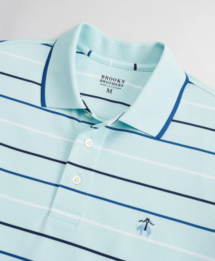 Brooks Brothers Polos and TShirts Performance Series MultiStripe Polo Shirt Aqua 8211 Men Brooks Brothers Polos and TShirts Performance Series MultiStripe Polo Shirt Aqua 8211 Men