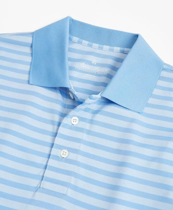Brooks Brothers Polos and TShirts Performance Series Textured Stripe Polo Shirt Vista Blue 8211 Men Brooks Brothers Polos and TShirts Performance Series Textured Stripe Polo Shirt Vista Blue 8211 Men