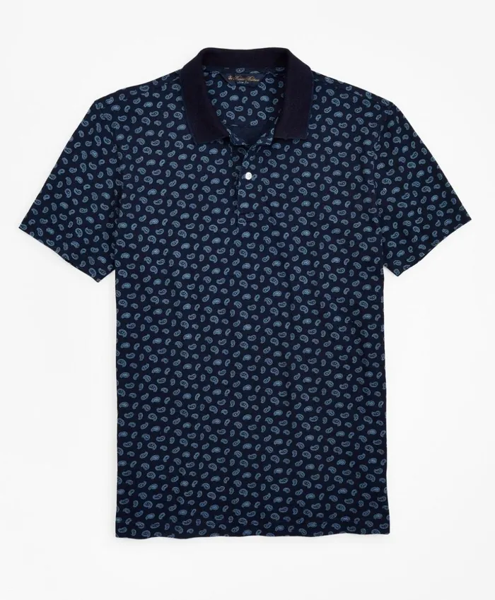 Brooks Brothers Polos and TShirts Slim Fit Indigo Printed Paisley Polo Shirt Navy 8211 Men Brooks Brothers Polos and TShirts Slim Fit Indigo Printed Paisley Polo Shirt Navy 8211 Men