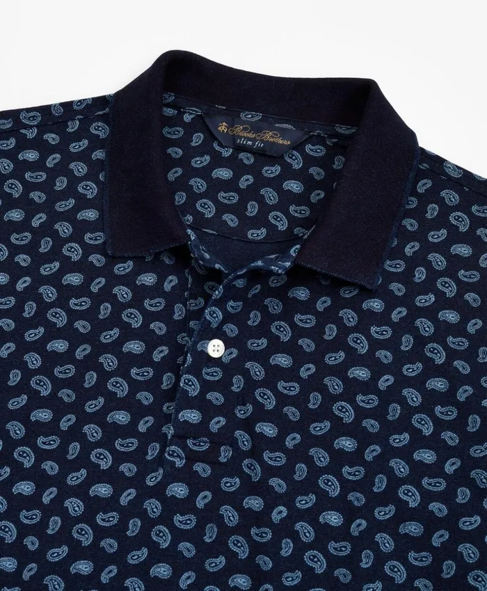 Brooks Brothers Polos and TShirts Slim Fit Indigo Printed Paisley Polo Shirt Navy 8211 Men Brooks Brothers Polos and TShirts Slim Fit Indigo Printed Paisley Polo Shirt Navy 8211 Men