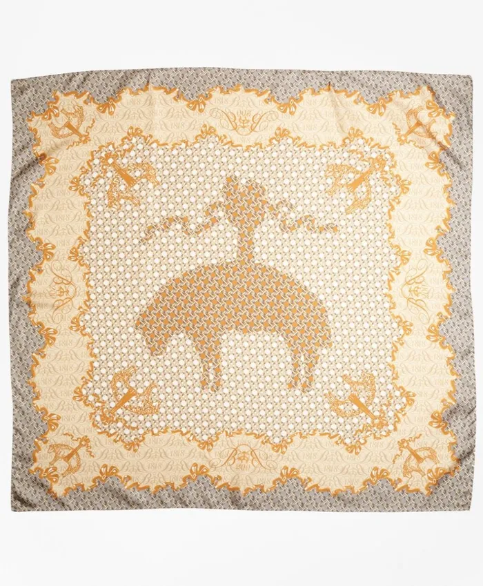 Brooks Brothers Scarves Hats and Gloves Limited Edition 200th Anniversary Silk Square Scarf Gold 8211 Women Brooks Brothers Scarves Hats and Gloves Limited Edition 200th Anniversary Silk Square Scarf Gold 8211 Women