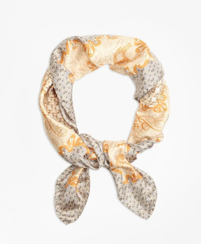 Brooks Brothers Scarves Hats and Gloves Limited Edition 200th Anniversary Silk Square Scarf Gold 8211 Women Brooks Brothers Scarves Hats and Gloves Limited Edition 200th Anniversary Silk Square Scarf Gold 8211 Women