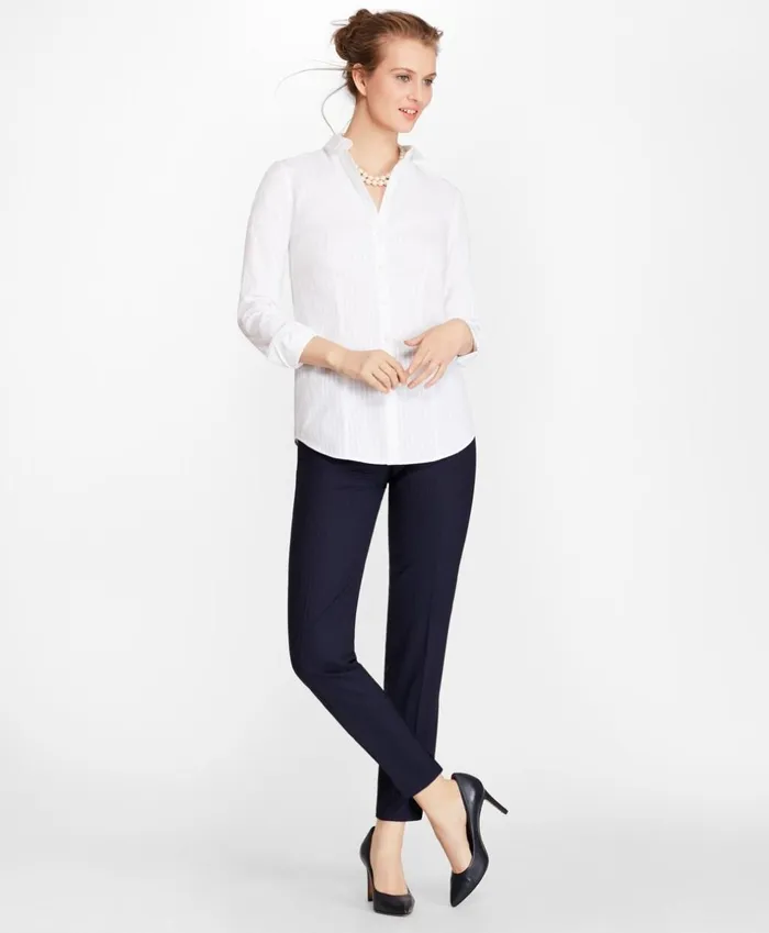 Brooks Brothers Shirts and Tops TailoredFit DiamondStripe Dobby Cotton Shirt White 8211 Women Brooks Brothers Shirts and Tops TailoredFit DiamondStripe Dobby Cotton Shirt White 8211 Women