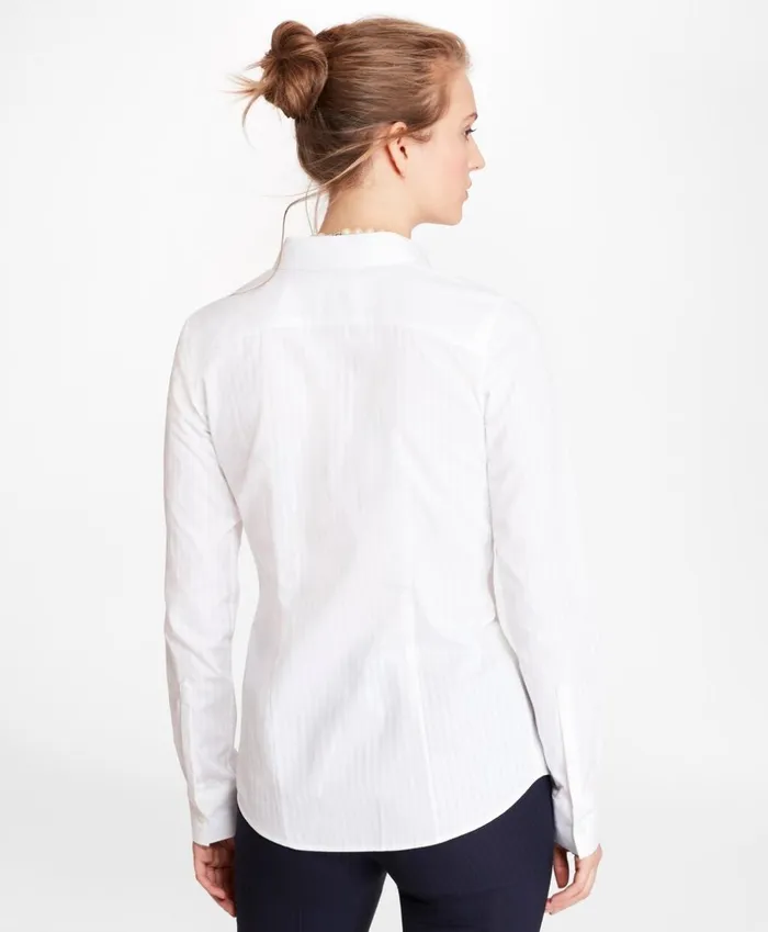 Brooks Brothers Shirts and Tops TailoredFit DiamondStripe Dobby Cotton Shirt White 8211 Women Brooks Brothers Shirts and Tops TailoredFit DiamondStripe Dobby Cotton Shirt White 8211 Women