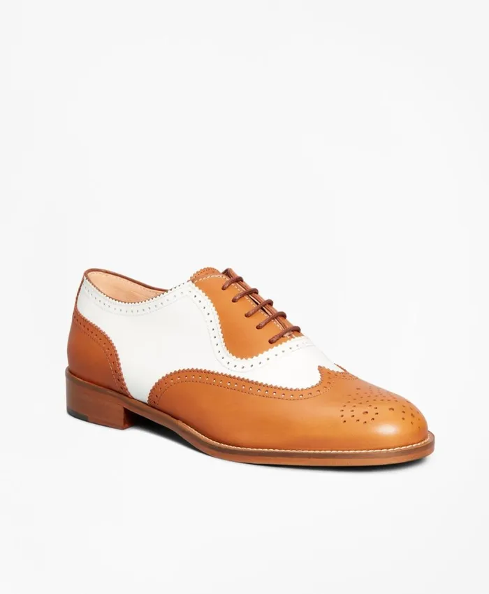 Brooks Brothers Shoes and Belts Leather Spectator Wingtips Cognac 8211 Women