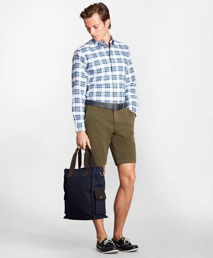 Brooks Brothers Shorts and Swimwear GarmentDyed 10034 Bermuda Shorts Dark Green 8211 Men