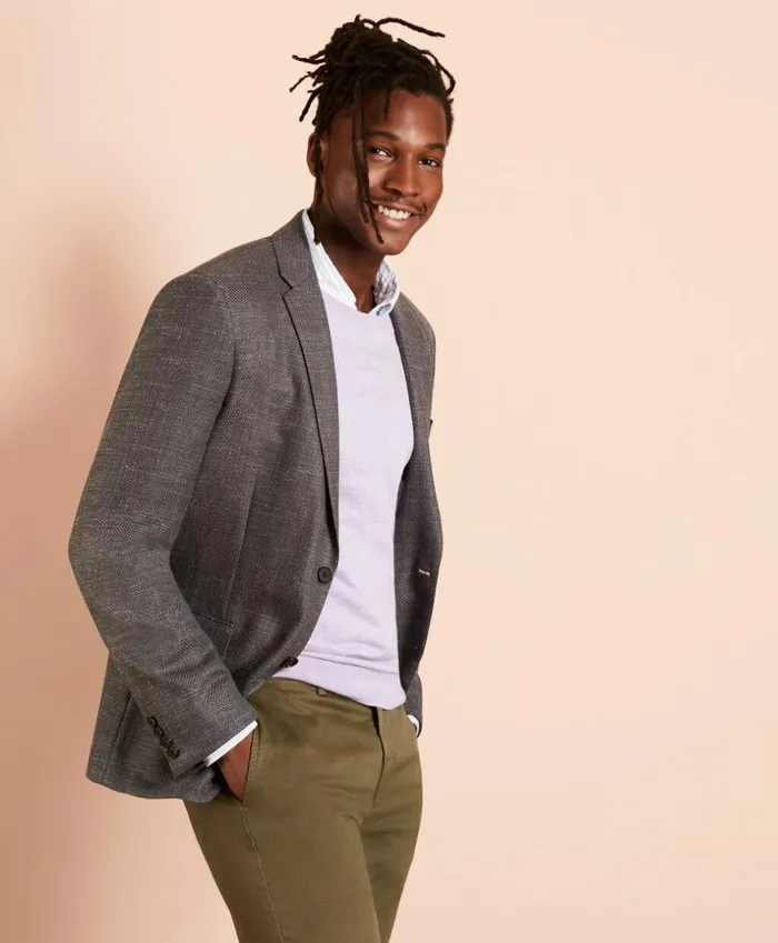 Brooks Brothers Sport Coats and Vests WoolBlend Basketweave TwoButton Sport Coat Grey 8211 Men Brooks Brothers Sport Coats and Vests WoolBlend Basketweave TwoButton Sport Coat Grey 8211 Men