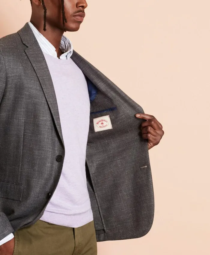 Brooks Brothers Sport Coats and Vests WoolBlend Basketweave TwoButton Sport Coat Grey 8211 Men Brooks Brothers Sport Coats and Vests WoolBlend Basketweave TwoButton Sport Coat Grey 8211 Men