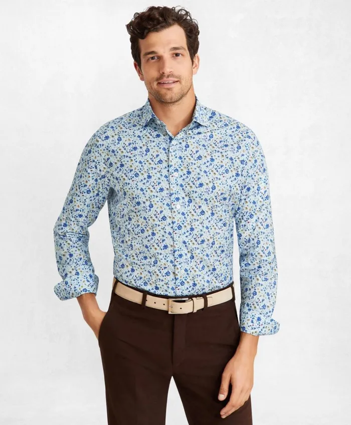 Brooks Brothers Sport Shirts Golden Fleece Regent Fit LightBlue Floral Sport Shirt Light Blue 8211 Men Brooks Brothers Sport Shirts Golden Fleece Regent Fit LightBlue Floral Sport Shirt Light Blue 8211 Men