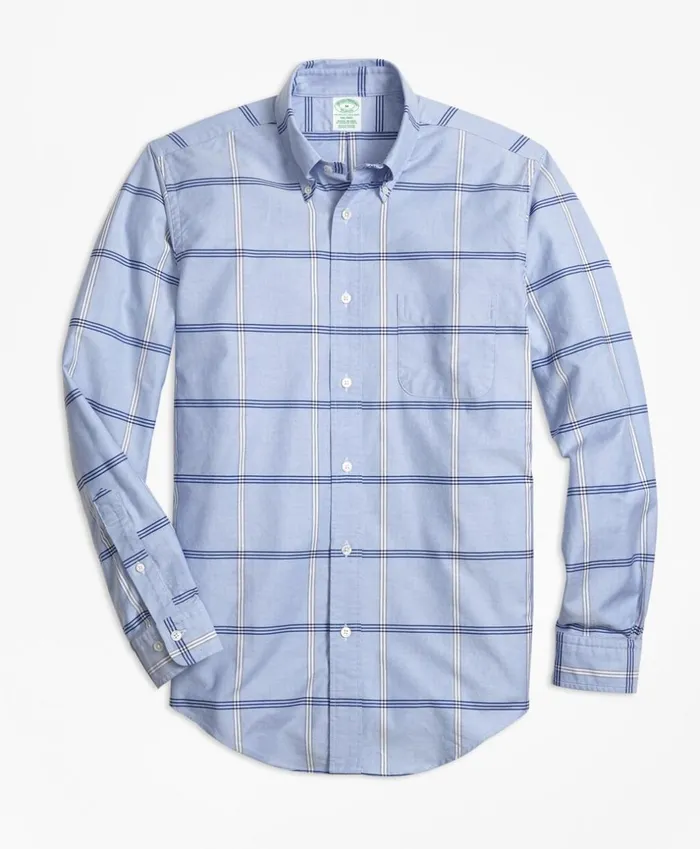 Brooks Brothers Sport Shirts Milano Fit Oxford BB1 Windowpane Sport Shirt Light Blue 8211 Men Brooks Brothers Sport Shirts Milano Fit Oxford BB1 Windowpane Sport Shirt Light Blue 8211 Men