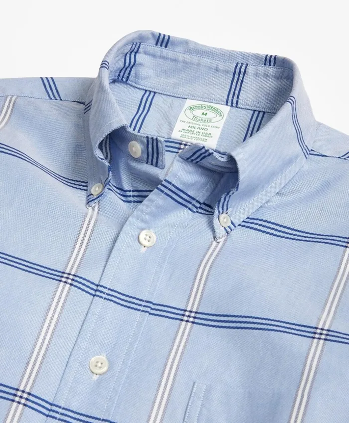 Brooks Brothers Sport Shirts Milano Fit Oxford BB1 Windowpane Sport Shirt Light Blue 8211 Men Brooks Brothers Sport Shirts Milano Fit Oxford BB1 Windowpane Sport Shirt Light Blue 8211 Men