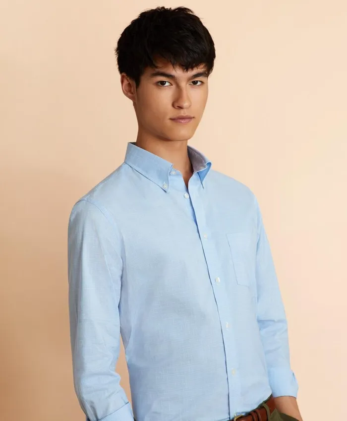 Brooks Brothers Sport Shirts Performance Series Glen Plaid Poplin Shirt Vista Blue 8211 Men Brooks Brothers Sport Shirts Performance Series Glen Plaid Poplin Shirt Vista Blue 8211 Men